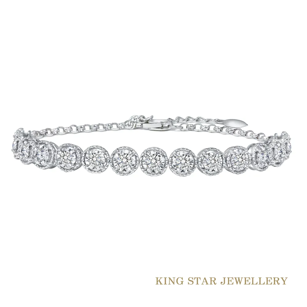 King Star 滿鑽1.5克拉奢華18K金鑽石手環手鐲-2款選(最白D color /3 Excellent極優 八心八箭) 歷史價格詳細信息