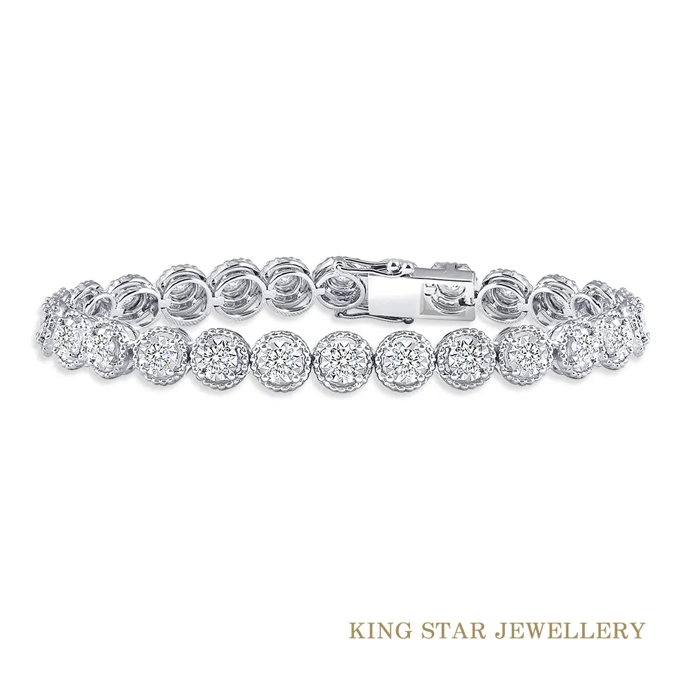 King Star 滿鑽1.5克拉奢華18K金鑽石手環手鐲-2款選(最白D color /3 Excellent極優 八心八箭) 歷史價格詳細信息