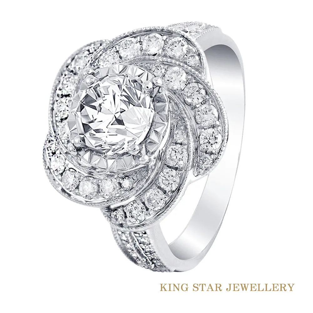 King Star 絢麗一克拉鑽石18K金戒指(最白D color /VS2 /3 Excellent極優 八心八箭) 歷史價格詳細信息