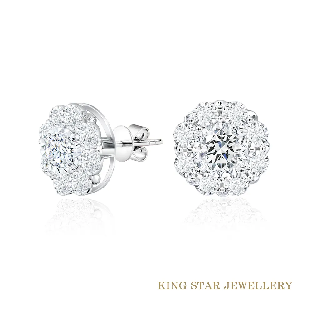 King Star  白母貝x幸運草 18K玫瑰金天然鑽石耳環(無色等級天然鑽石) 歷史價格詳細信息