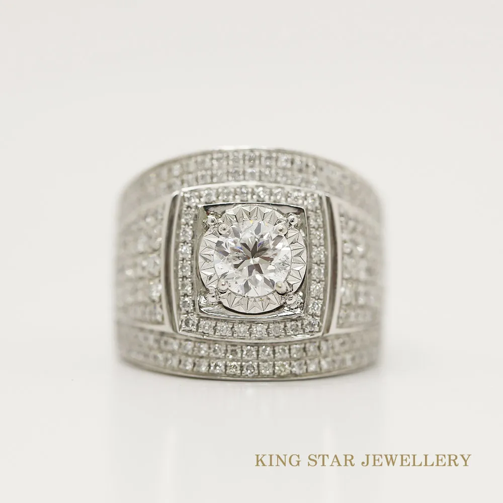 GIA一克拉鉑金台 排鑽設計鑽石男戒(最白D color /3 克拉視覺效果) 歷史價格詳細信息