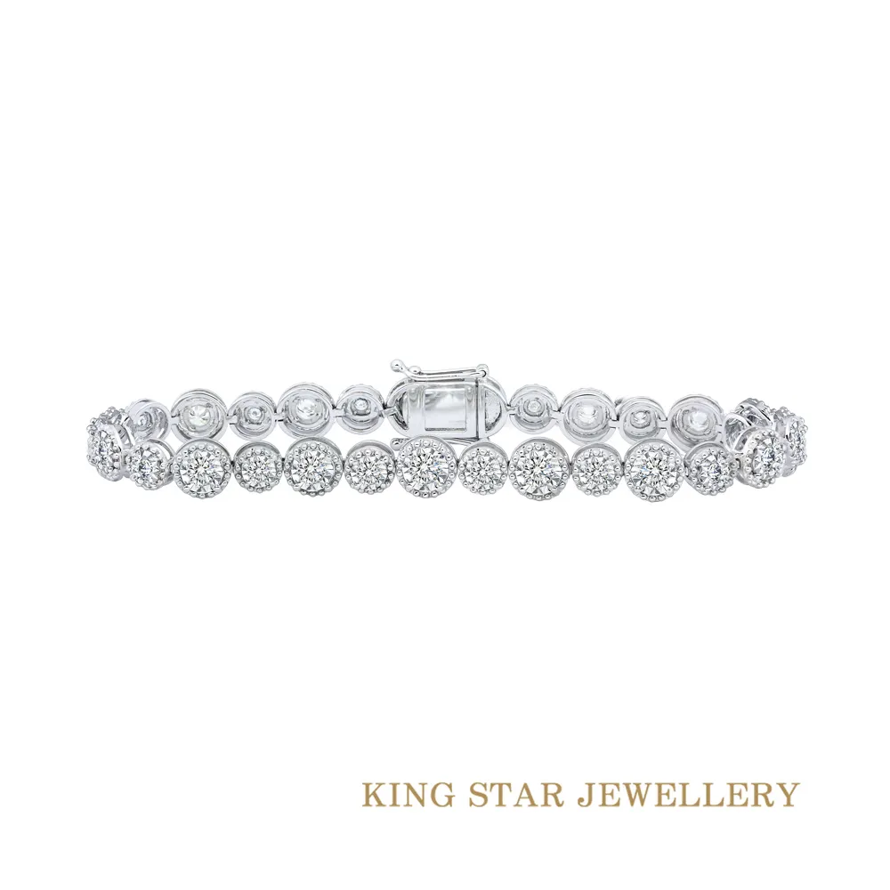 King Star 完美滿鑽1.5克拉18K金鑽石手鍊(超越10克拉的視覺效果) 歷史價格詳細信息