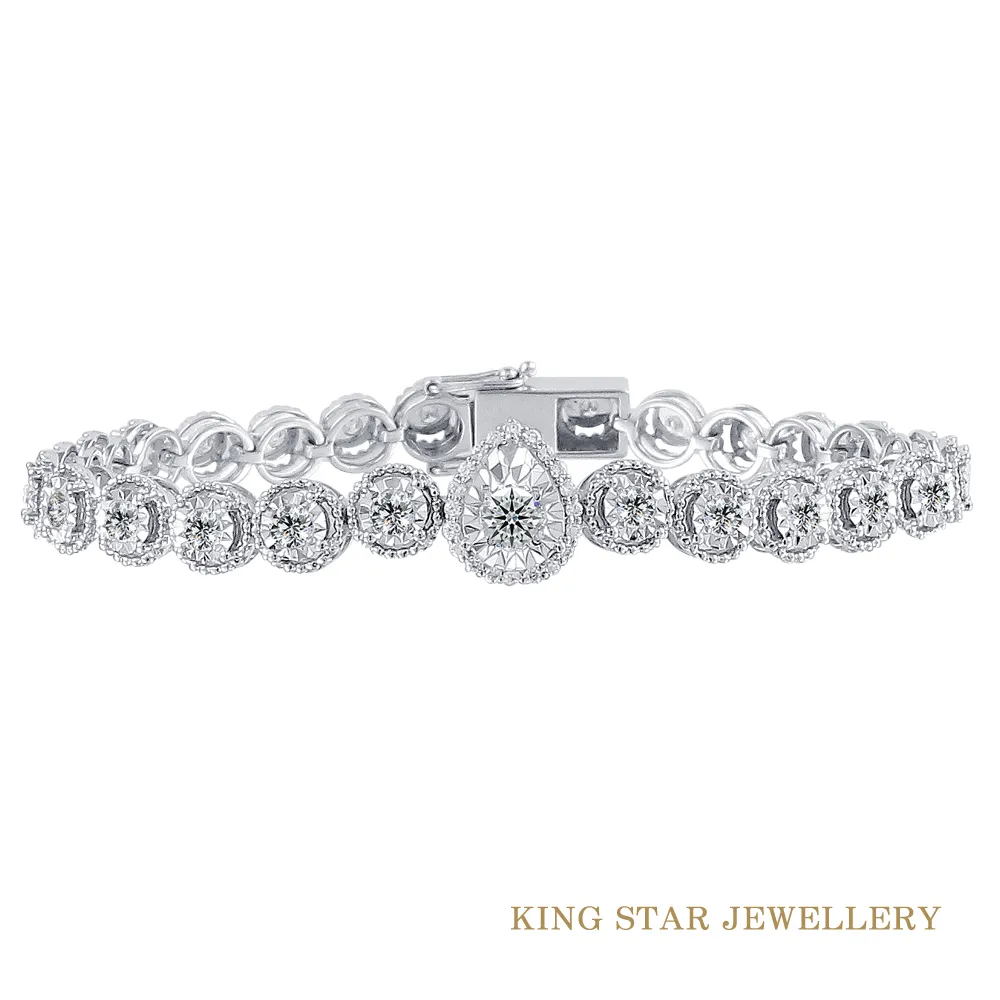 King Star 2.6克拉 Dcolor 18K金 天然鑽石 滿鑽星光手鍊 歷史價格詳細信息