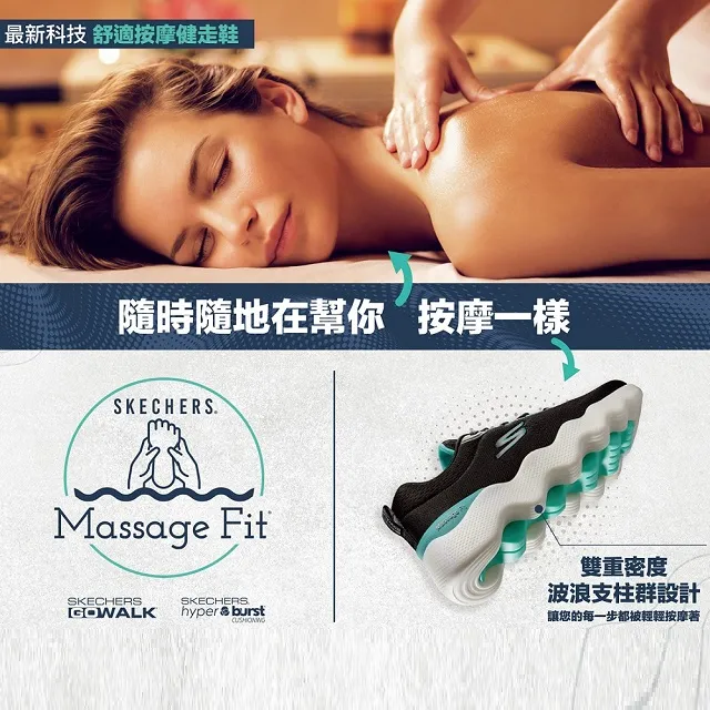 SKECHERS 健走鞋 女健走系列 GOWALK MASSAGE FIT 寬楦款 - 124906WBKW 歷史價格詳細信息