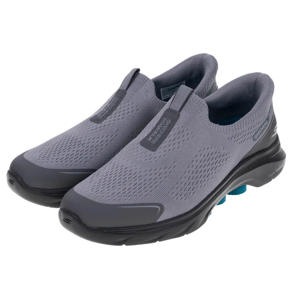 Skechers Go Walk 7 [216553BKCC] 男 休閒鞋 健走鞋 套入式 瞬穿 緩衝 舒適 黑 歷史價格詳細信息