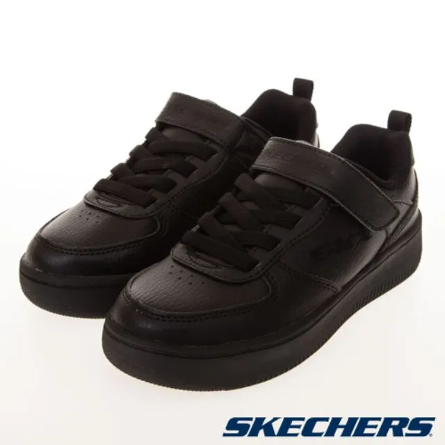 SKECHERS SPORT COURT 皮質 魔鬼氈 運動鞋 中大童 黑 R7148(405697LBBK) 歷史價格詳細信息