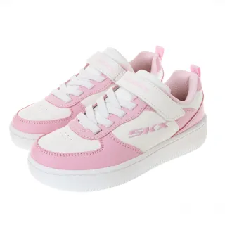 SKECHERS SPORT COURT 皮質 魔鬼氈 運動鞋 中大童 黑 R7148(405697LBBK) 歷史價格詳細信息