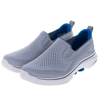 Skechers Go Walk 7 [216637GYBL] 男 健走鞋 步行 休閒 瞬穿舒適科技 透氣 緩震 灰藍 歷史價格詳細信息