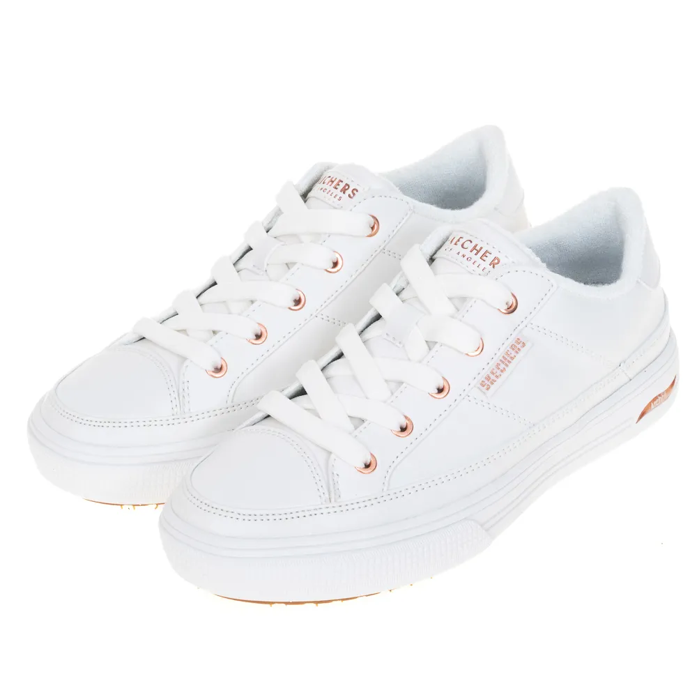Skechers Arch Fit Arcade [177189WHT] 女 運動休閒鞋 輕量 避震 支撐 舒適 米 金 歷史價格詳細信息