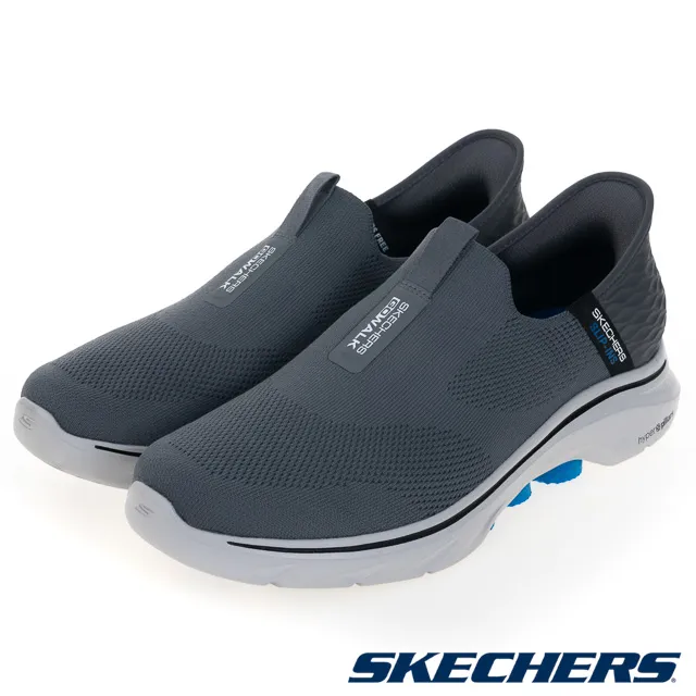 Skechers Go Walk 7 [216641CCBL] 男 健走鞋 步行 休閒 瞬穿舒適科技 緩震 透氣 灰藍 歷史價格詳細信息