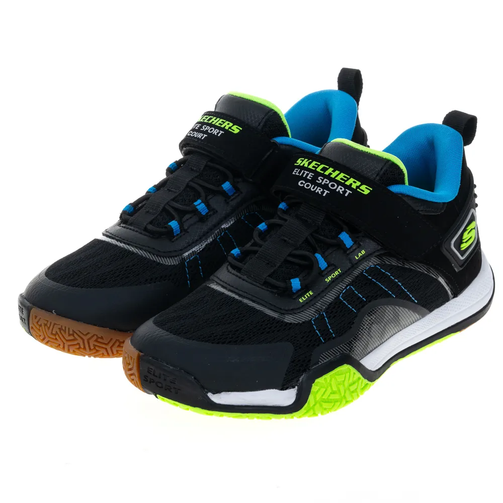 SKECHERS SPORT COURT 皮質 魔鬼氈 運動鞋 中大童 黑 R7148(405697LBBK) 歷史價格詳細信息