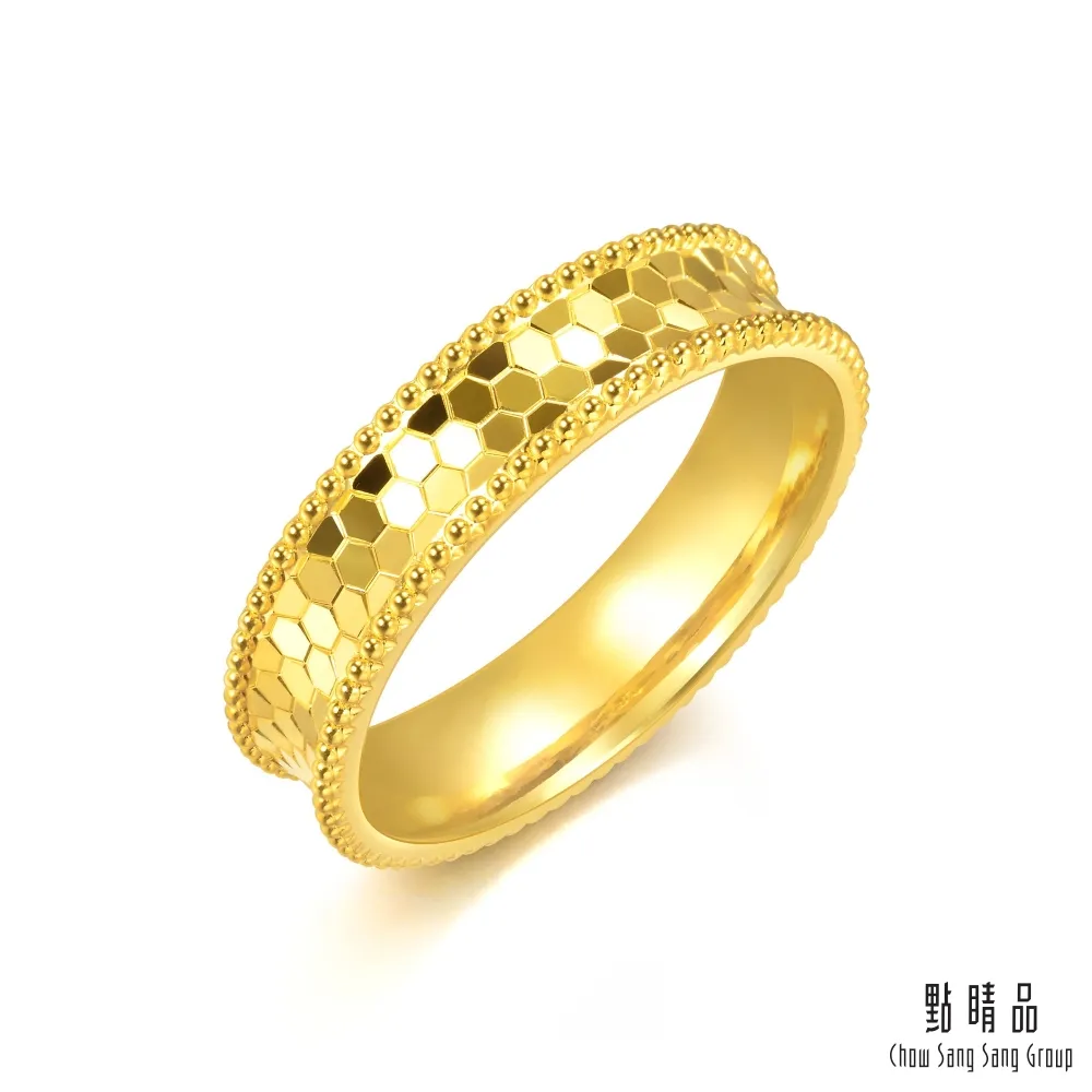 點睛品 亮鏡金 簡約蜂巢 黃金手環/手鐲_計價黃金 歷史價格詳細信息