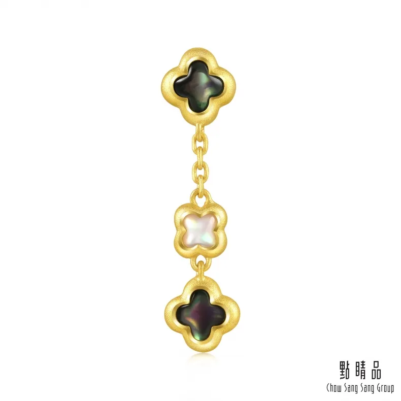 點睛品 足金9999 梅花 黃金貝母耳環 歷史價格詳細信息