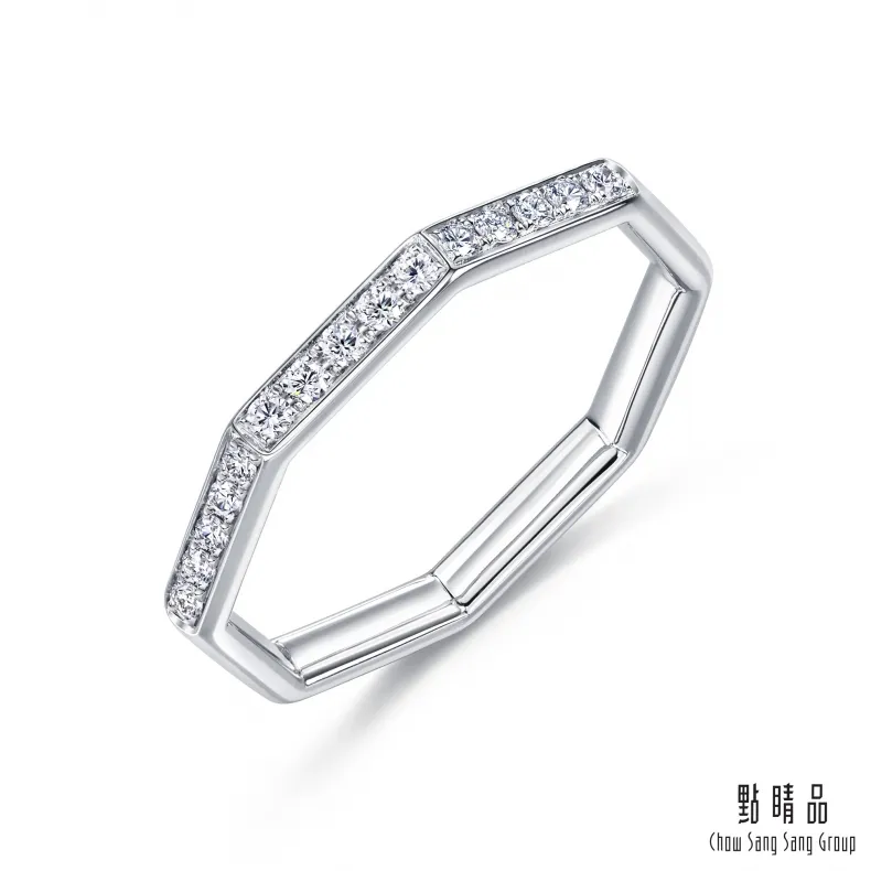 點睛品 Fingers Play  簡約八角形 18K玫瑰金鑽石戒指 歷史價格詳細信息