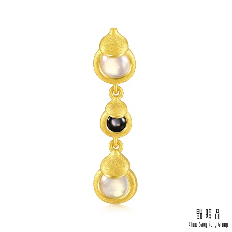 點睛品 足金9999 葫蘆 黃金貝母耳環 歷史價格詳細信息