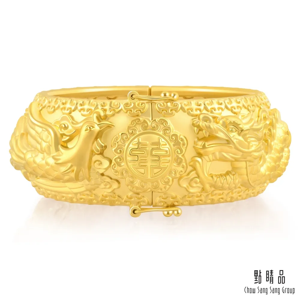 點睛品 龍鳳呈祥 婚嫁黃金手鐲_計價黃金(07號) 歷史價格詳細信息