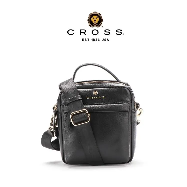 【CROSS】限量1折 頂級NAPPA小牛皮斜背包 米歇爾系列 全新專櫃展示品(黑色) 歷史價格詳細信息