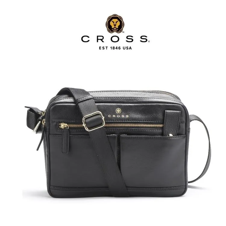 【CROSS】限量1折 頂級NAPPA小牛皮斜背包 米歇爾系列 全新專櫃展示品(黑色) 歷史價格詳細信息