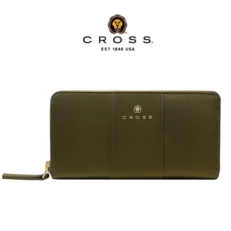 【CROSS】限量1.5折 頂級小牛皮拉鍊長夾 賈姬限定款 全新專櫃展示品(磚紅色) 歷史價格詳細信息