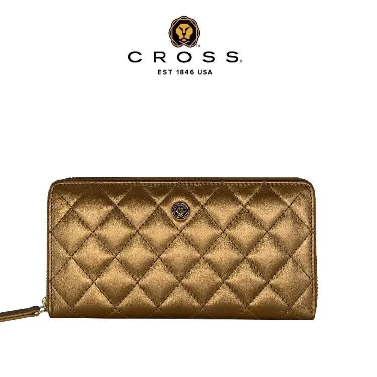 【CROSS】限量1折 頂級小牛皮菱格紋金鍊手提肩背包 全新專櫃展示品(黑色) 歷史價格詳細信息