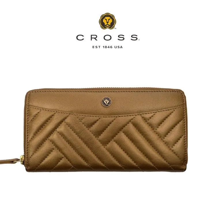 【CROSS】頂級小牛皮山形紋長夾 赫莉系列 (咖啡色) 歷史價格詳細信息