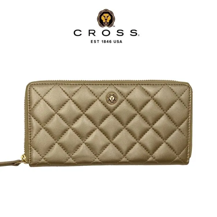 【CROSS】限量1折 頂級小牛皮菱格紋金鍊手提肩背包 全新專櫃展示品(黑色) 歷史價格詳細信息