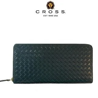 【CROSS】頂級NAPPA小牛皮編織紋拉鍊長夾(經典橘) 歷史價格詳細信息