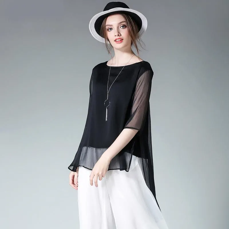 《D'Fina 時尚女裝》 寬鬆雪紡衫 V領鈕扣蝙蝠袖上身 歷史價格詳細信息