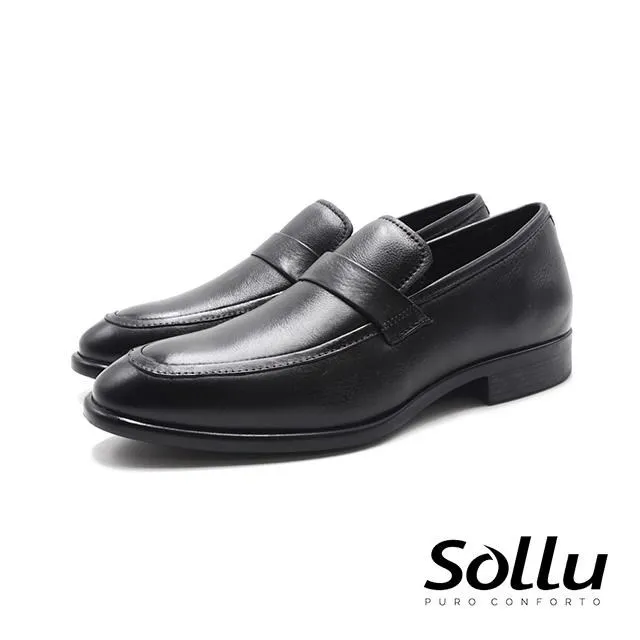 Sollu 巴西專櫃一片造型樂福皮鞋 男鞋-黑 歷史價格詳細信息
