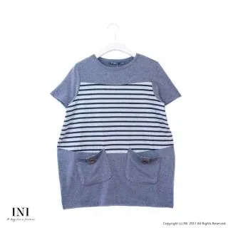 【INI】風格寬版、彈力韓版舒適面料波點上衣．白色 歷史價格詳細信息