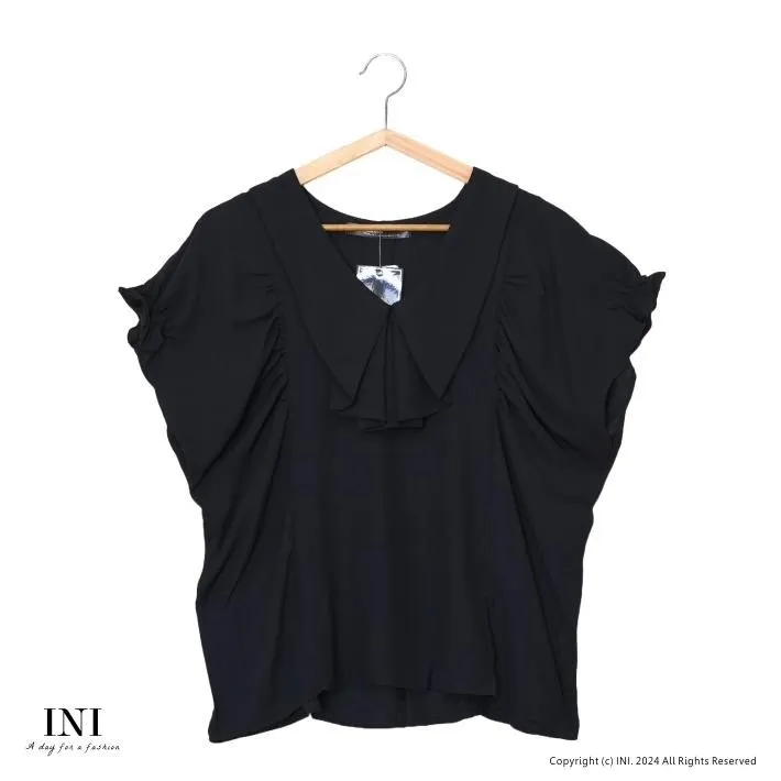 【INI】輕鬆穿搭、真兩件式條紋慵懶感連袖上衣．水藍色 歷史價格詳細信息