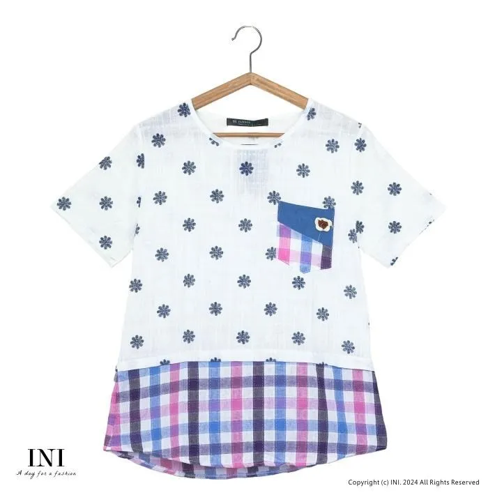 【INI】拼接設計、柔軟棉質簡單好看上衣．灰色 歷史價格詳細信息