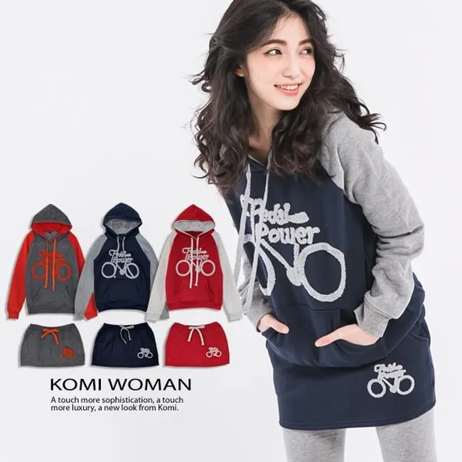 KOMI-連帽運動風法國絨棉印圖上衣‧三色 歷史價格詳細信息