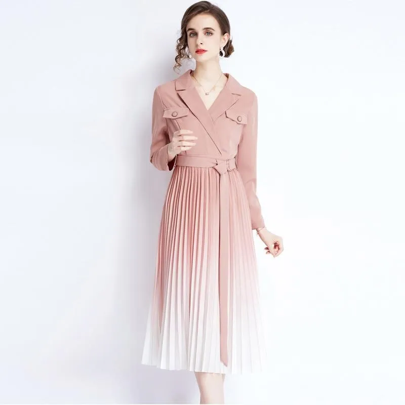 《D'Fina 時尚女裝》 歐美復古小碎花燈籠長袖鈕扣高腰洋裝 歷史價格詳細信息