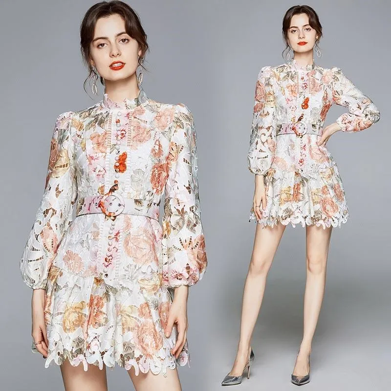 《D'Fina 時尚女裝》 蕾絲印花氣質洋裝短袖收腰顯瘦長裙子 歷史價格詳細信息