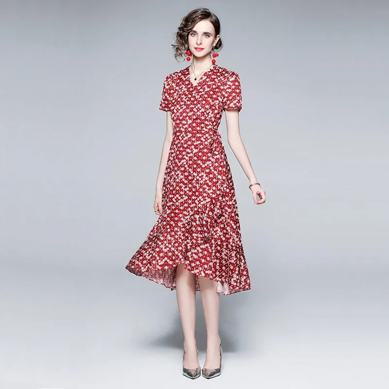 氣質碎花 V領綁帶蛋糕長洋 哈韓孕媽咪孕婦裝【HC5847】 歷史價格詳細信息