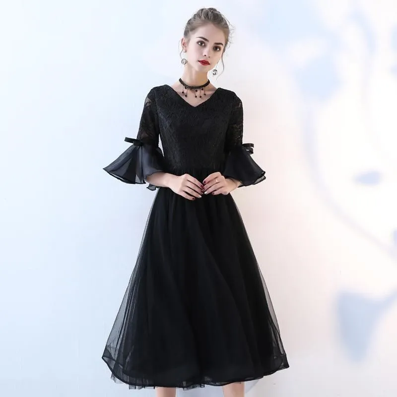 《D'Fina 時尚女裝》喇叭長袖V領收腰顯瘦中長版包臀魚尾蕾絲禮服 歷史價格詳細信息