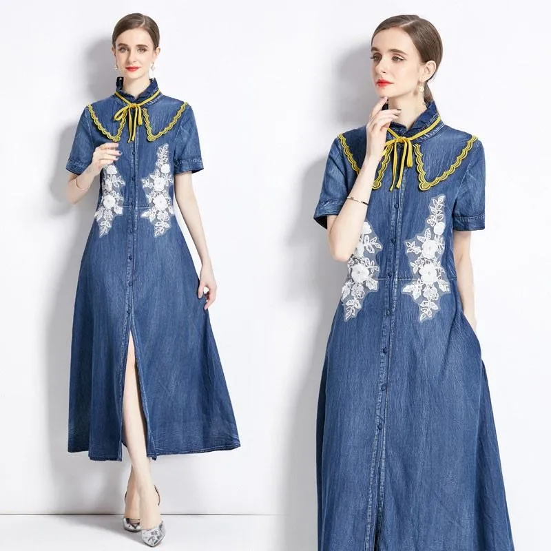 《D'Fina 時尚女裝》 牛仔裙中長版修身顯瘦洋裝單排扣歐美風牛仔外套 歷史價格詳細信息