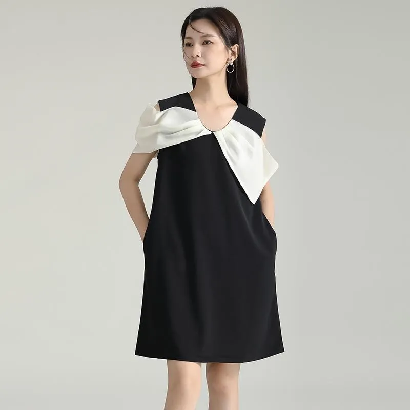 《D'Fina 時尚女裝》 撞色翻領中長版襯衫+高腰顯瘦闊腿褲褶皺套裝 歷史價格詳細信息