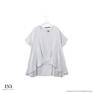 【INI】簡約好感、氣質印花字母寬版上衣．灰色 歷史價格詳細信息