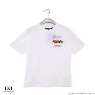 【INI】充滿自在、清新圓點舒適上衣．黑色 歷史價格詳細信息