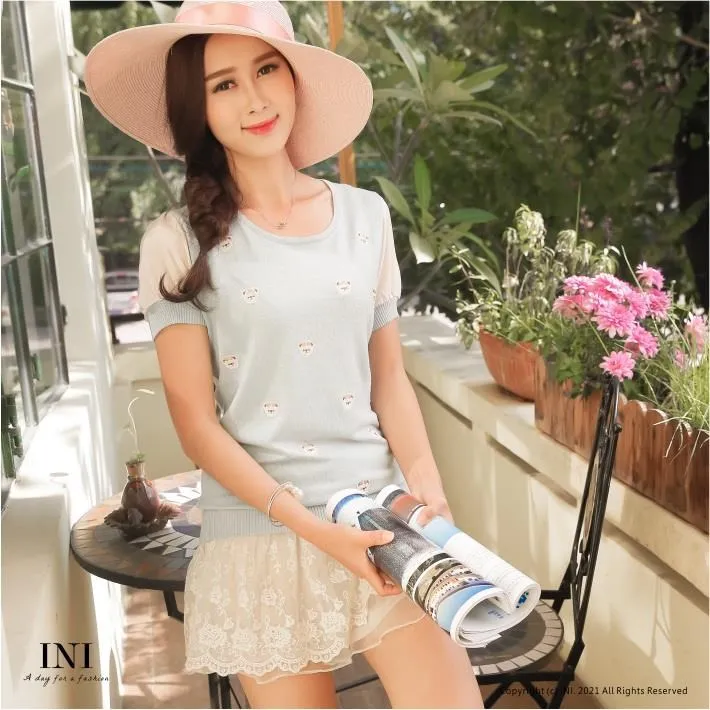 【INI FASHION】假兩件式甜美柔軟針織上衣．三色 歷史價格詳細信息