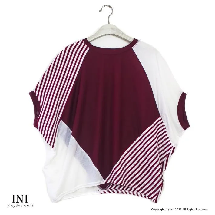 【INI】風格寬版、彈力韓版舒適面料波點上衣．白色 歷史價格詳細信息