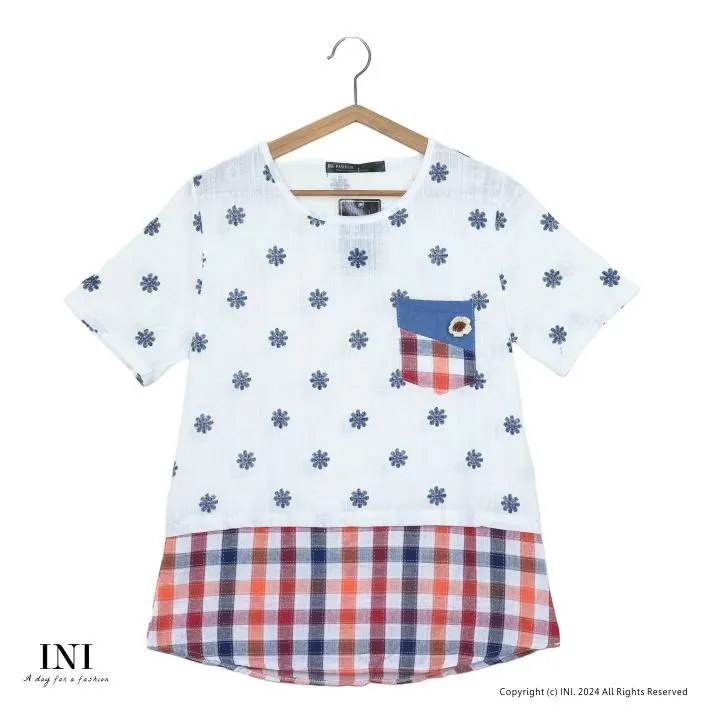 【INI】拼接設計、柔軟棉質簡單好看上衣．灰色 歷史價格詳細信息