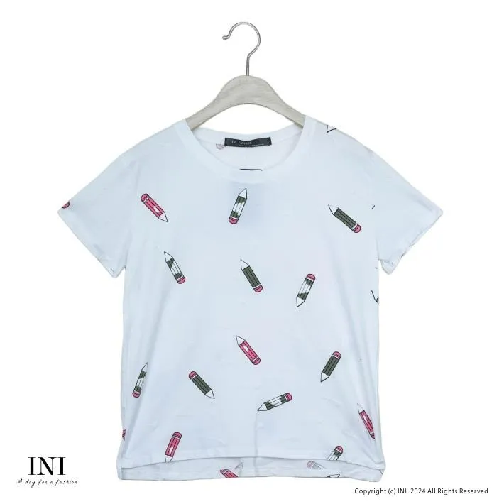 【INI】簡約好感、氣質印花字母寬版上衣．灰色 歷史價格詳細信息