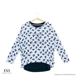 【INI】優雅率性、優美印花可拆式假兩件上衣．灰色 歷史價格詳細信息