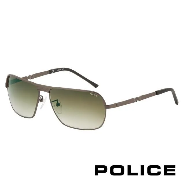 POLICE 時尚飛行員太陽眼鏡★金屬質感框面★(黑+藍) POS8641-579B 歷史價格詳細信息