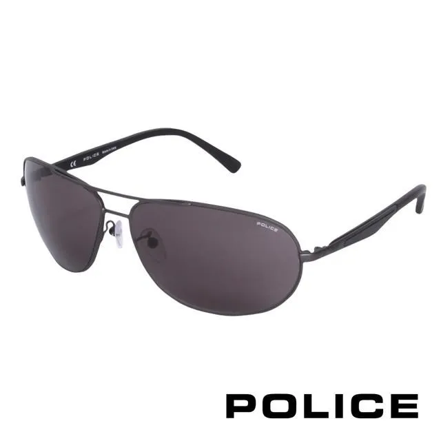 POLICE 時尚飛行員太陽眼鏡★金屬質感框面★(黑+藍) POS8641-579B 歷史價格詳細信息