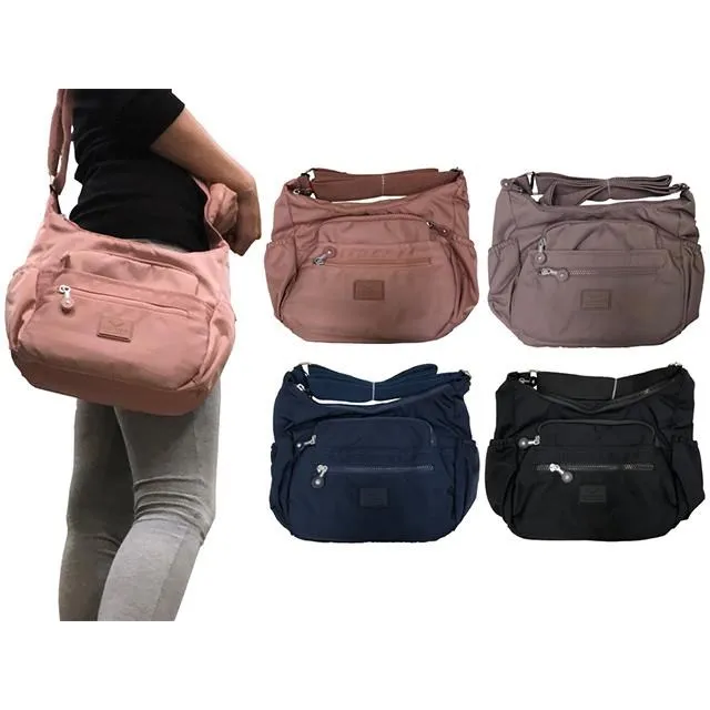 斜背包中容量二層主袋+外袋共四層進口防水尼龍布+皮革材質隨身肩背斜側背 歷史價格詳細信息