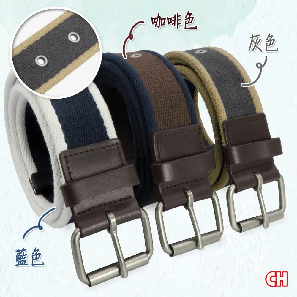 【CH-BELT 銓丞皮帶】休閒純棉織帶 雙色雙環圈 男女中姓腰帶(多色) 歷史價格詳細信息